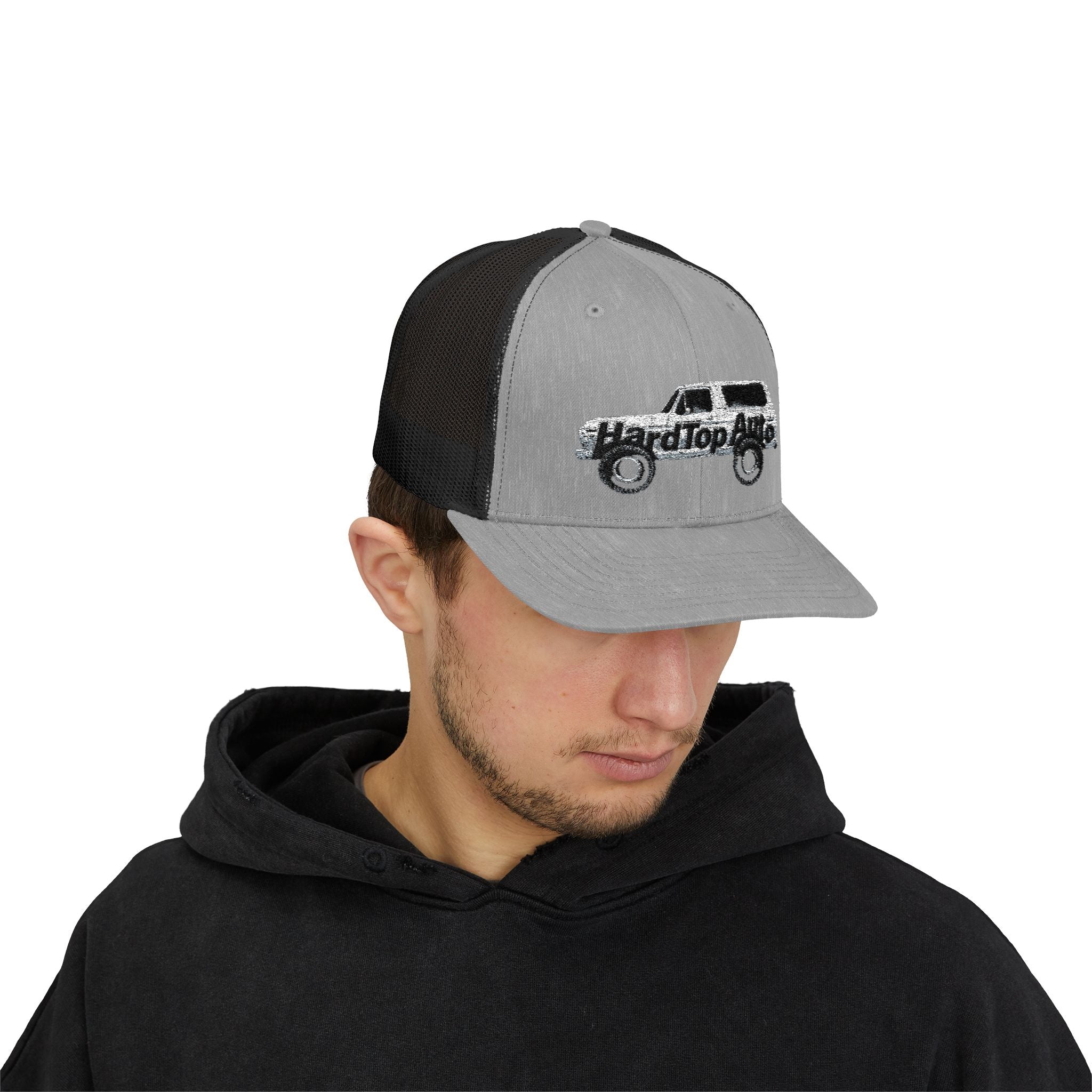 Trucker Cap - Vintage "Hardtop Auto" Embroidered Mesh Snapback